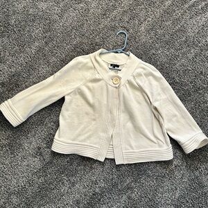 Anne Klein Cream Knit 3/4 Sleeve Sweater